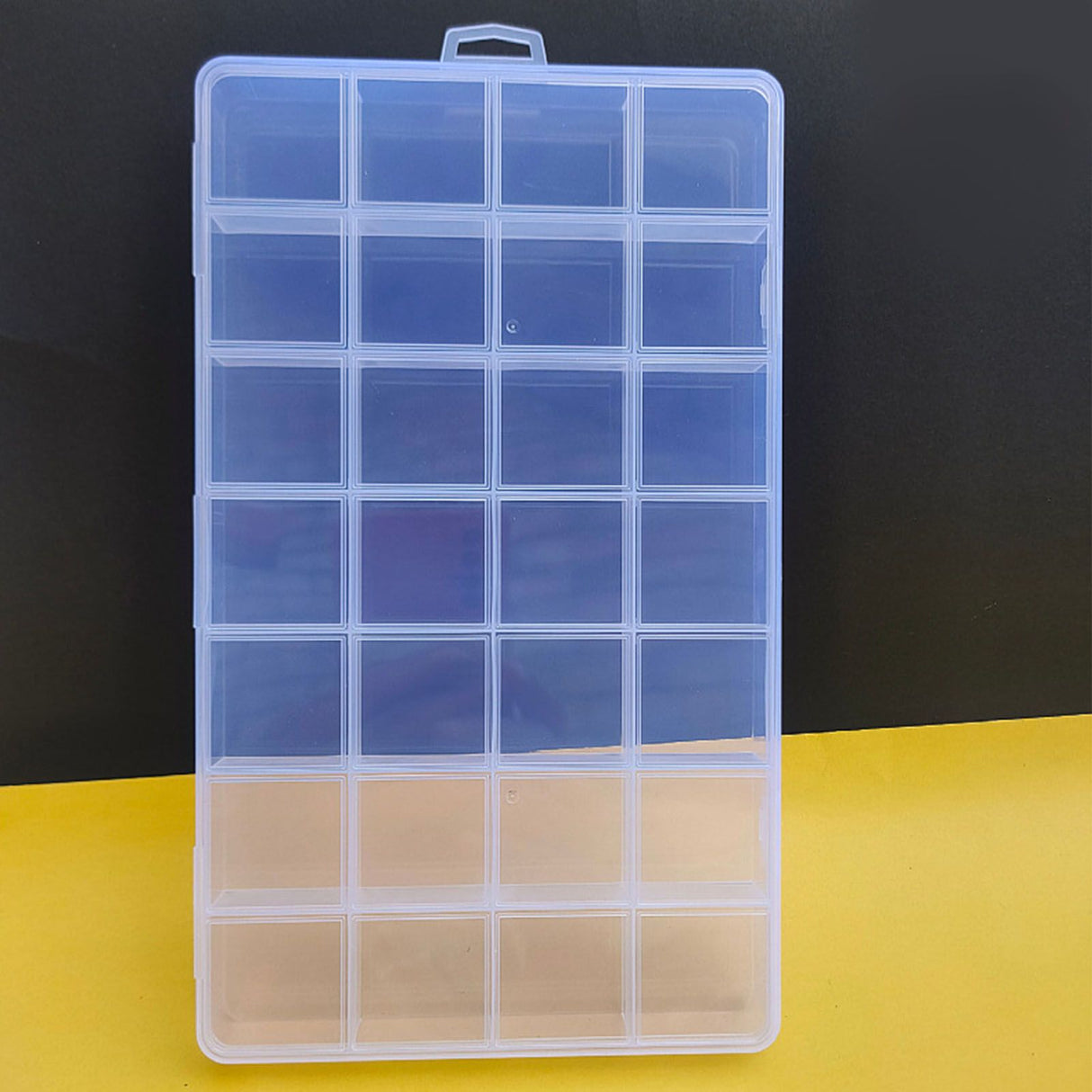 Clear Plastic Storage Box 28 Grids ABS Transparent Small Item Organizer Box for Jewelry Hair Ties