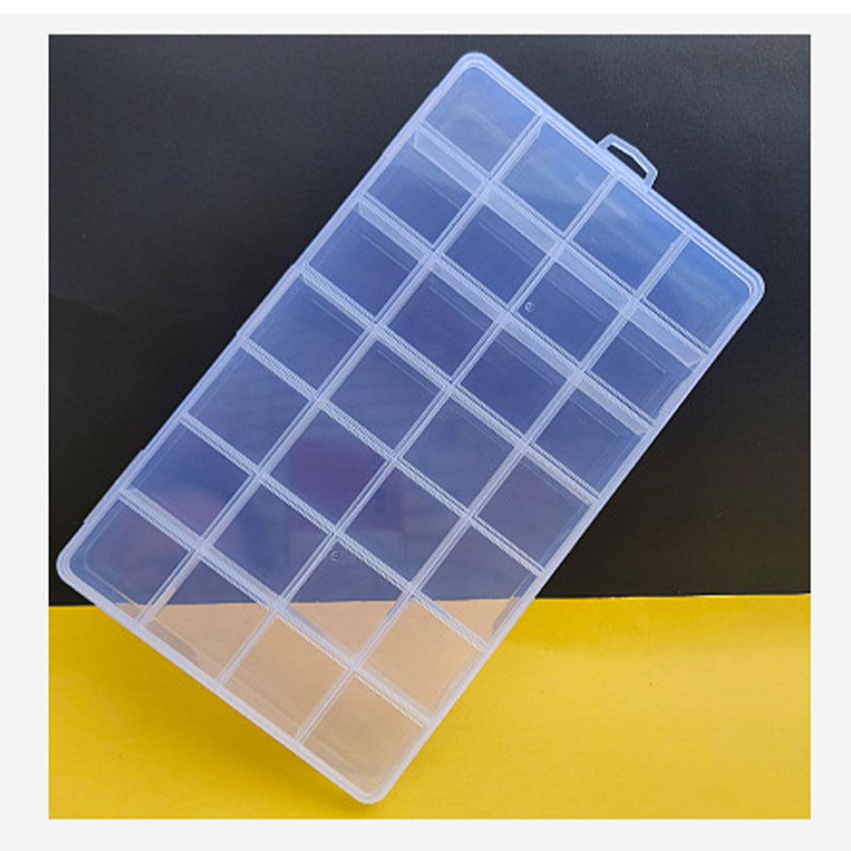Clear Plastic Storage Box 28 Grids ABS Transparent Small Item Organizer Box for Jewelry Hair Ties