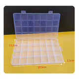 Clear Plastic Storage Box 28 Grids ABS Transparent Small Item Organizer Box for Jewelry Hair Ties