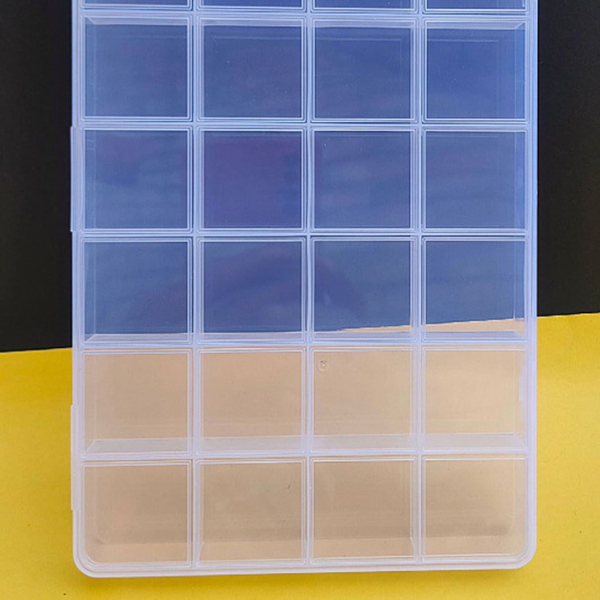 Clear Plastic Storage Box 28 Grids ABS Transparent Small Item Organizer Box for Jewelry Hair Ties