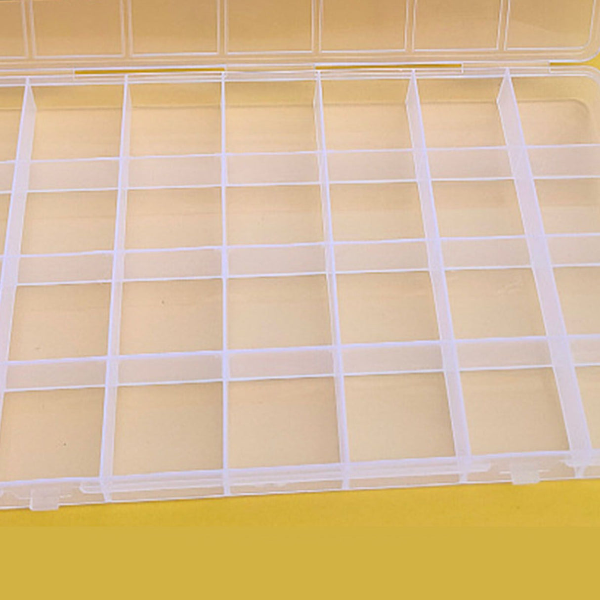 Clear Plastic Storage Box 28 Grids ABS Transparent Small Item Organizer Box for Jewelry Hair Ties
