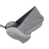 Hooded U Shaped Pillow Removable Neck Protection Memory Cotton Neck Travel Pillow for Home Outdoor Travel Car Grey U043‑3 - Side View