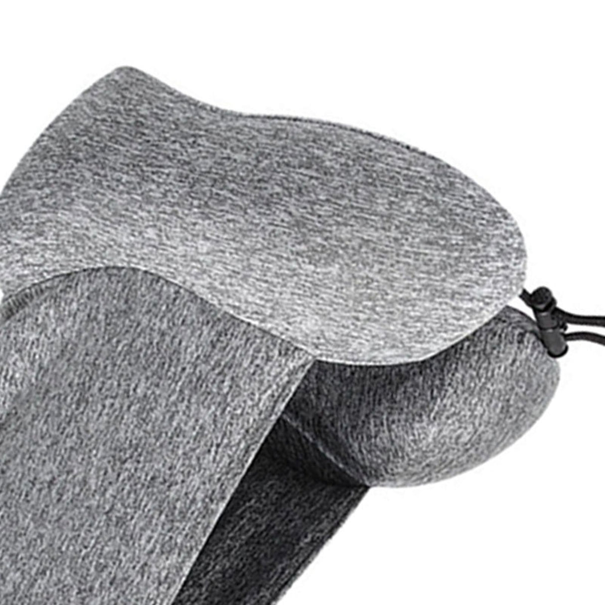 Hooded U Shaped Pillow Removable Neck Protection Memory Cotton Neck Travel Pillow for Home Outdoor Travel Car Grey U043‑3