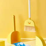 Kids Mini Broom Dustpan Set Children Cartoon Broom Cleaning Tool Home Baby Learn Sweeping Toys - Rear View
