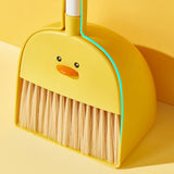 Kids Mini Broom Dustpan Set Children Cartoon Broom Cleaning Tool Home Baby Learn Sweeping Toys - Low Angle