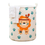 Dirty Laundry Basket Foldable Clothes Toys Sundries Basket Home Toilet Bathroom Storage Bucket Lion 100L