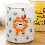 Dirty Laundry Basket Foldable Clothes Toys Sundries Basket Home Toilet Bathroom Storage Bucket Lion 100L