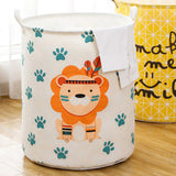Dirty Laundry Basket Foldable Clothes Toys Sundries Basket Home Toilet Bathroom Storage Bucket Lion 100L - 45-Degree Angle