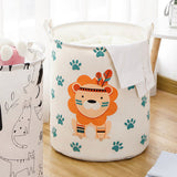 Dirty Laundry Basket Foldable Clothes Toys Sundries Basket Home Toilet Bathroom Storage Bucket Lion 100L