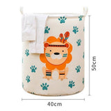 Dirty Laundry Basket Foldable Clothes Toys Sundries Basket Home Toilet Bathroom Storage Bucket Lion 100L