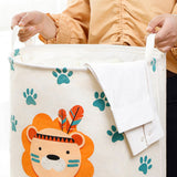 Dirty Laundry Basket Foldable Clothes Toys Sundries Basket Home Toilet Bathroom Storage Bucket Lion 100L