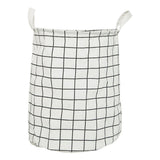 Foldable Dirty Clothes Basket Household Cotton Linen Dirty Laundry Basket Storage Basket Laundry Organizer White Squares