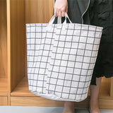 Foldable Dirty Clothes Basket Household Cotton Linen Dirty Laundry Basket Storage Basket Laundry Organizer White Squares