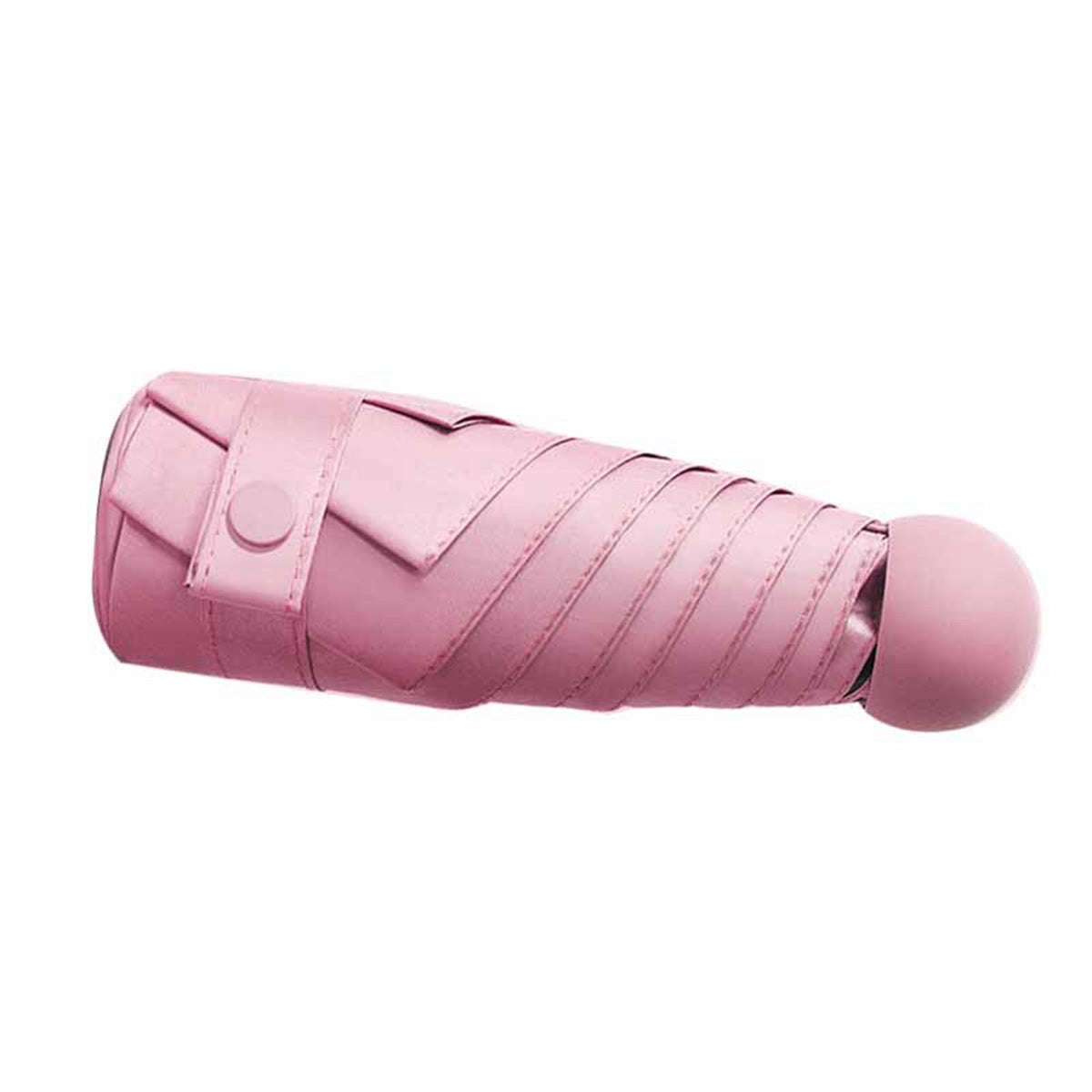 6 Ribs Folding Umbrella Five Fold UV Proof Sunscreen Capsule Umbrella for Sunny Rainy Days Pink with Storage Box
