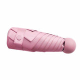 6 Ribs Folding Umbrella Five Fold UV Proof Sunscreen Capsule Umbrella for Sunny Rainy Days Pink with Storage Box - Side View