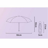6 Ribs Folding Umbrella Five Fold UV Proof Sunscreen Capsule Umbrella for Sunny Rainy Days Pink with Storage Box