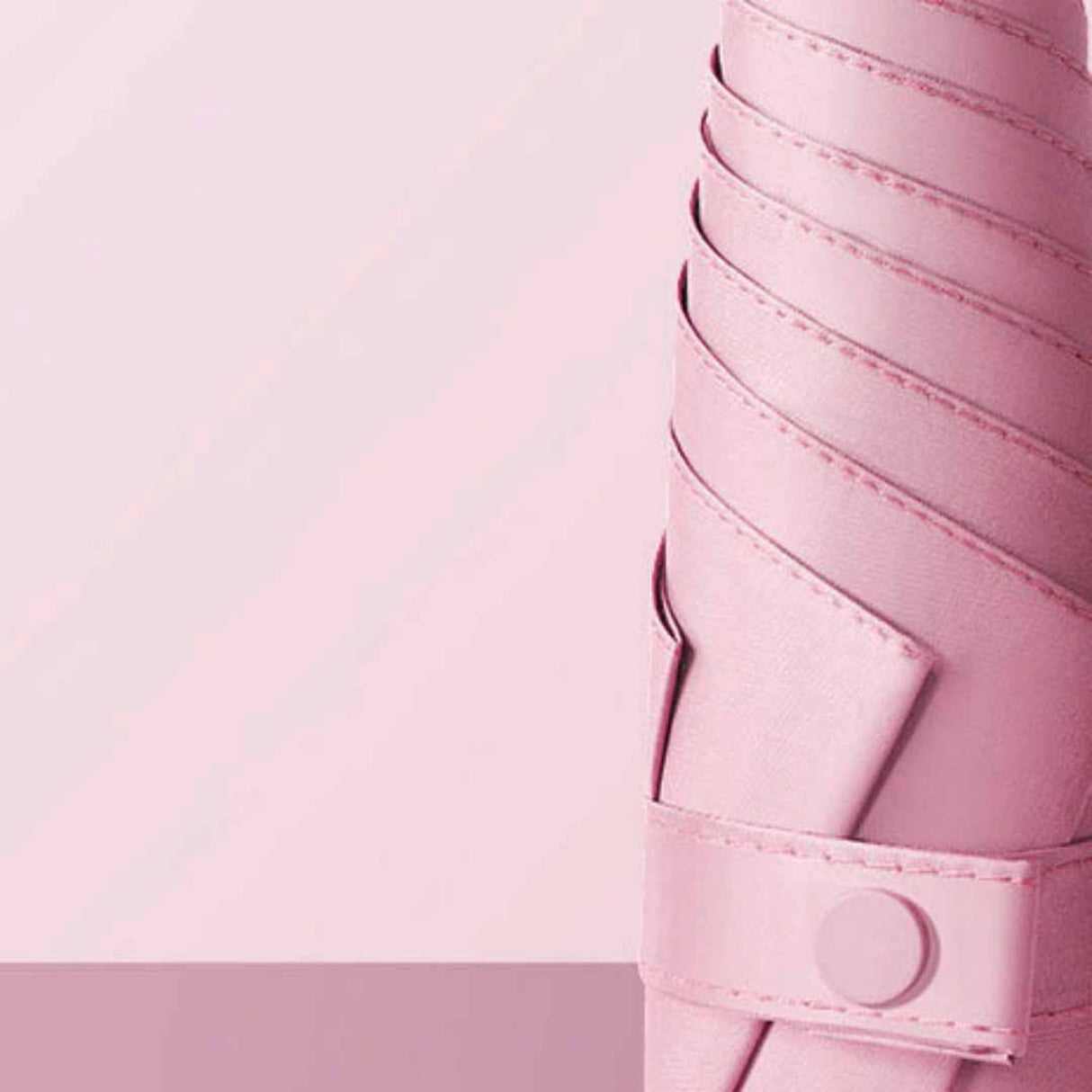 6 Ribs Folding Umbrella Five Fold UV Proof Sunscreen Capsule Umbrella for Sunny Rainy Days Pink with Storage Box