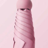 6 Ribs Folding Umbrella Five Fold UV Proof Sunscreen Capsule Umbrella for Sunny Rainy Days Pink with Storage Box