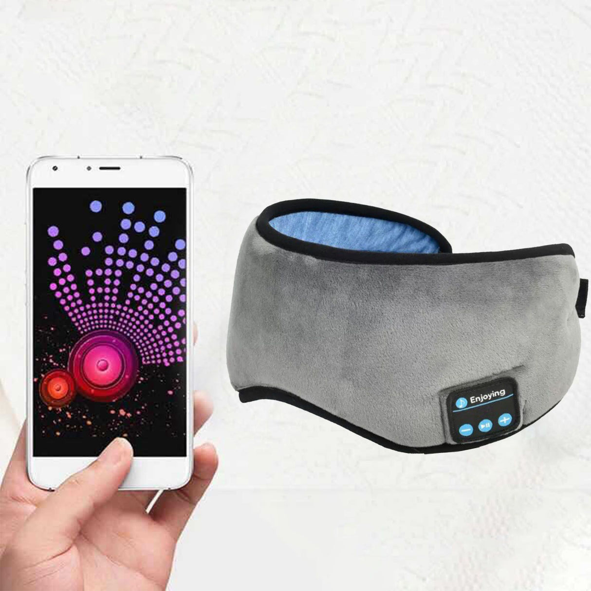 Smart Eye Mask Wireless Bluetooth 5.0 Music Communication Light Shading for Sleep Grey