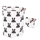 Laundry Basket Cute Rabbit Cotton 40x40x50cm Dirty Clothes Hamper Storage Basket Waterproof Lining Bin - Front View