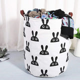 Laundry Basket Cute Rabbit Cotton 40x40x50cm Dirty Clothes Hamper Storage Basket Waterproof Lining Bin