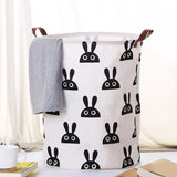 Laundry Basket Cute Rabbit Cotton 40x40x50cm Dirty Clothes Hamper Storage Basket Waterproof Lining Bin