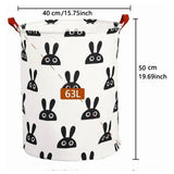 Laundry Basket Cute Rabbit Cotton 40x40x50cm Dirty Clothes Hamper Storage Basket Waterproof Lining Bin - Extra Image