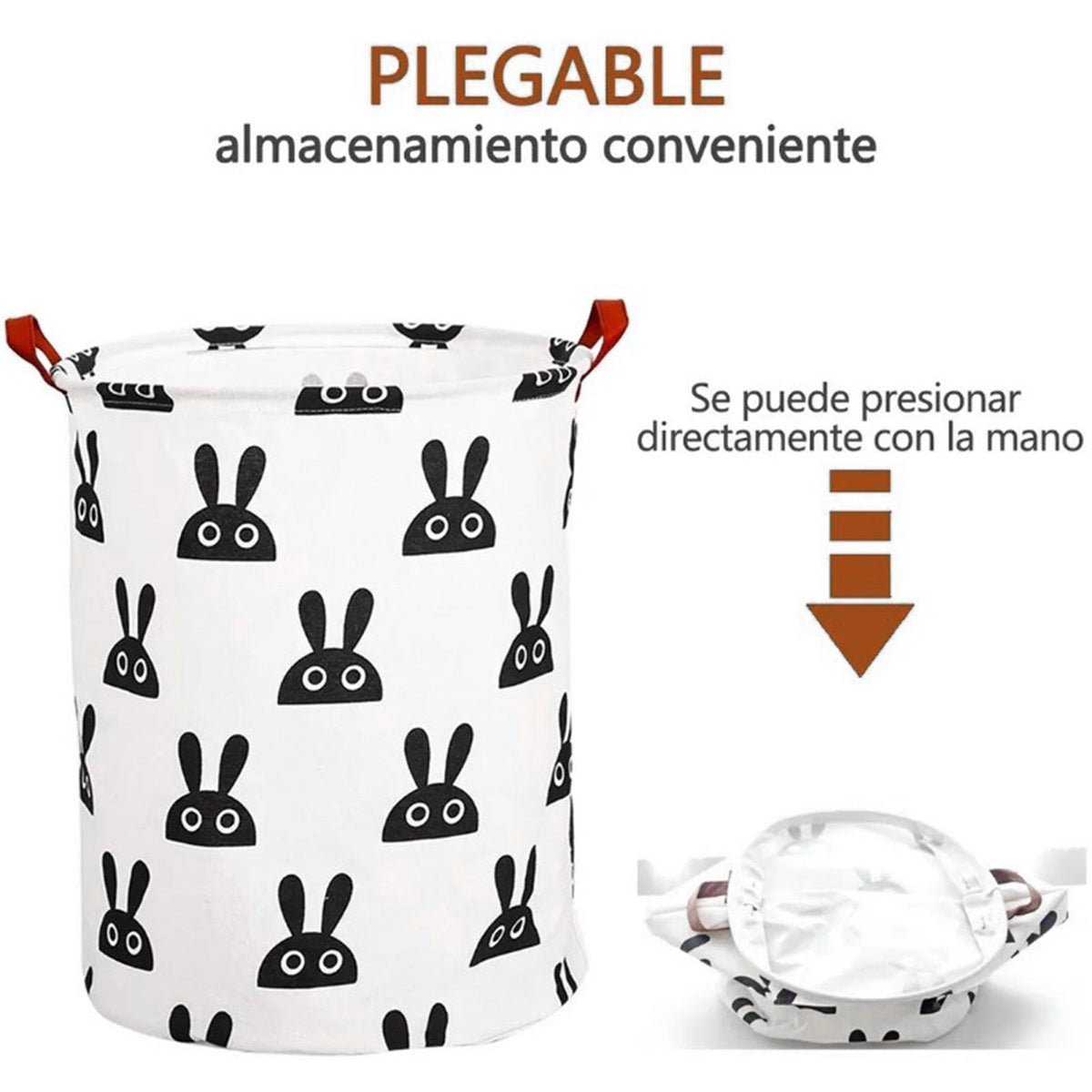 Laundry Basket Cute Rabbit Cotton 40x40x50cm Dirty Clothes Hamper Storage Basket Waterproof Lining Bin