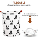 Laundry Basket Cute Rabbit Cotton 40x40x50cm Dirty Clothes Hamper Storage Basket Waterproof Lining Bin