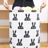 Laundry Basket Cute Rabbit Cotton 40x40x50cm Dirty Clothes Hamper Storage Basket Waterproof Lining Bin - Extra Image