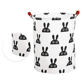 Laundry Basket Cute Rabbit Cotton 40x40x50cm Dirty Clothes Hamper Storage Basket Waterproof Lining Bin - Extra Image