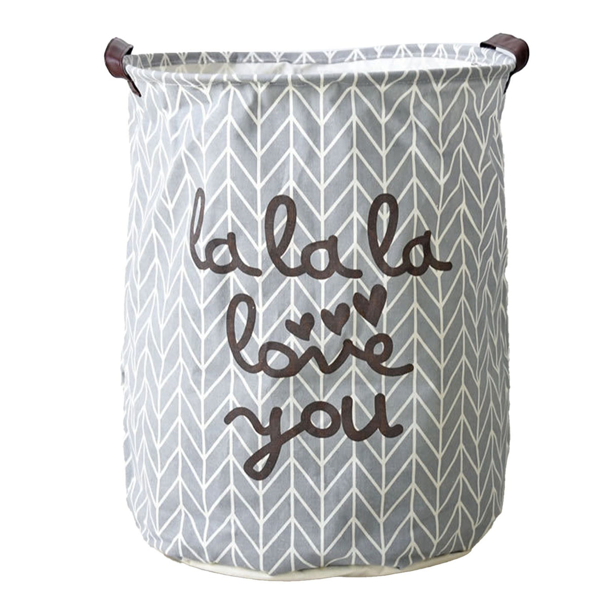 Laundry Basket Cotton Linen Foldable Round Dirty Clothes Storage Bag Folding Laundry Hamper for Home Dormitory Grey