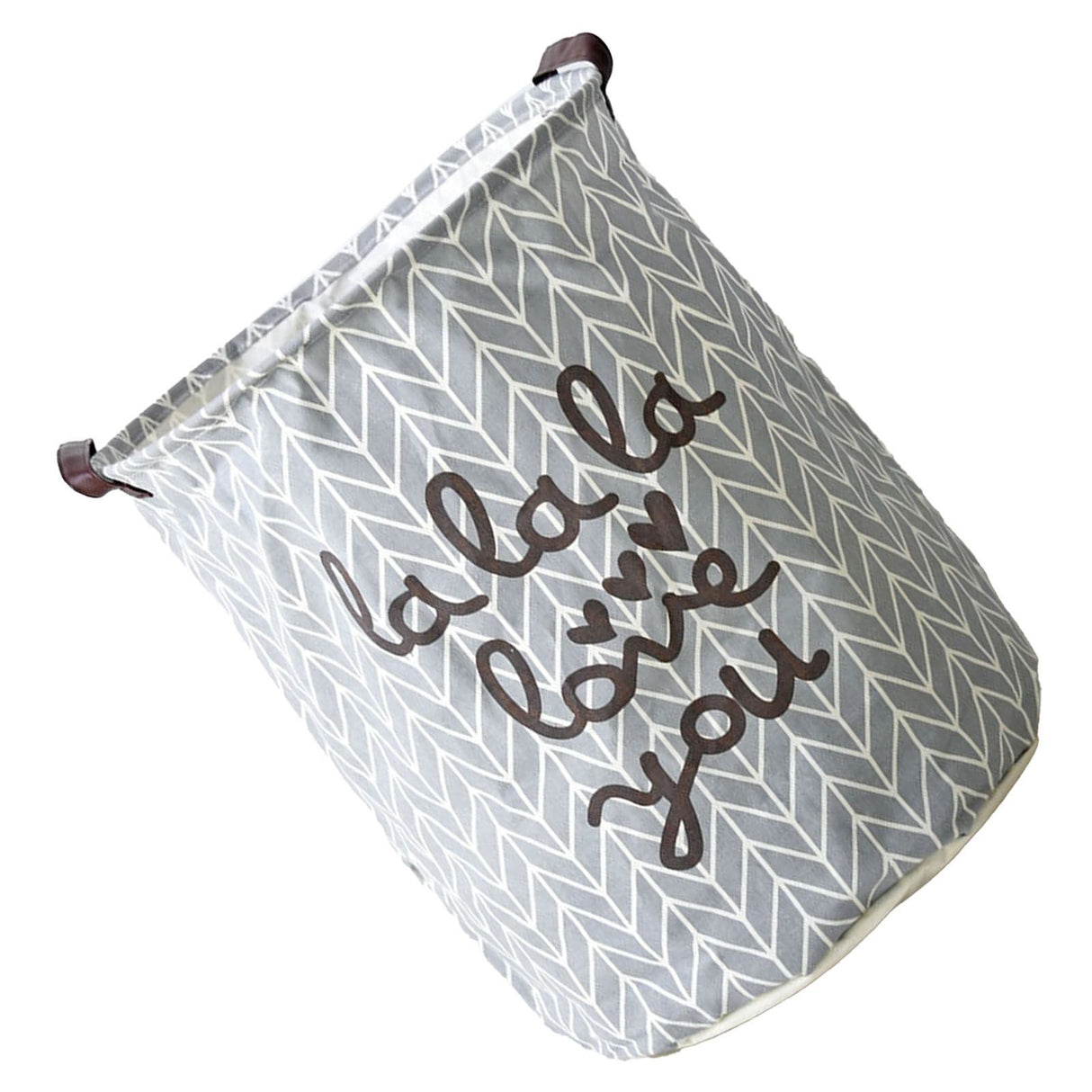 Laundry Basket Cotton Linen Foldable Round Dirty Clothes Storage Bag Folding Laundry Hamper for Home Dormitory Grey