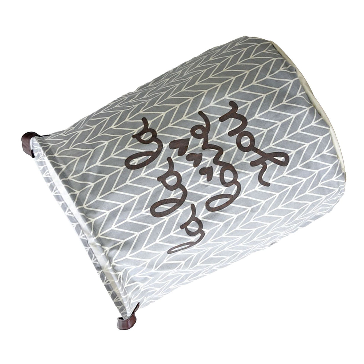 Laundry Basket Cotton Linen Foldable Round Dirty Clothes Storage Bag Folding Laundry Hamper for Home Dormitory Grey