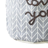 Laundry Basket Cotton Linen Foldable Round Dirty Clothes Storage Bag Folding Laundry Hamper for Home Dormitory Grey