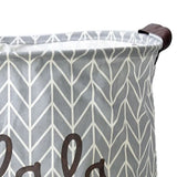 Laundry Basket Cotton Linen Foldable Round Dirty Clothes Storage Bag Folding Laundry Hamper for Home Dormitory Grey