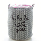 Laundry Basket Cotton Linen Foldable Round Dirty Clothes Storage Bag Folding Laundry Hamper for Home Dormitory Grey