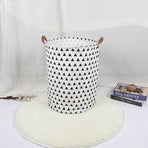Laundry Basket Cotton Linen 40x40x50cm Dirty Clothes Hamper Storage Basket Waterproof Lining Bin
