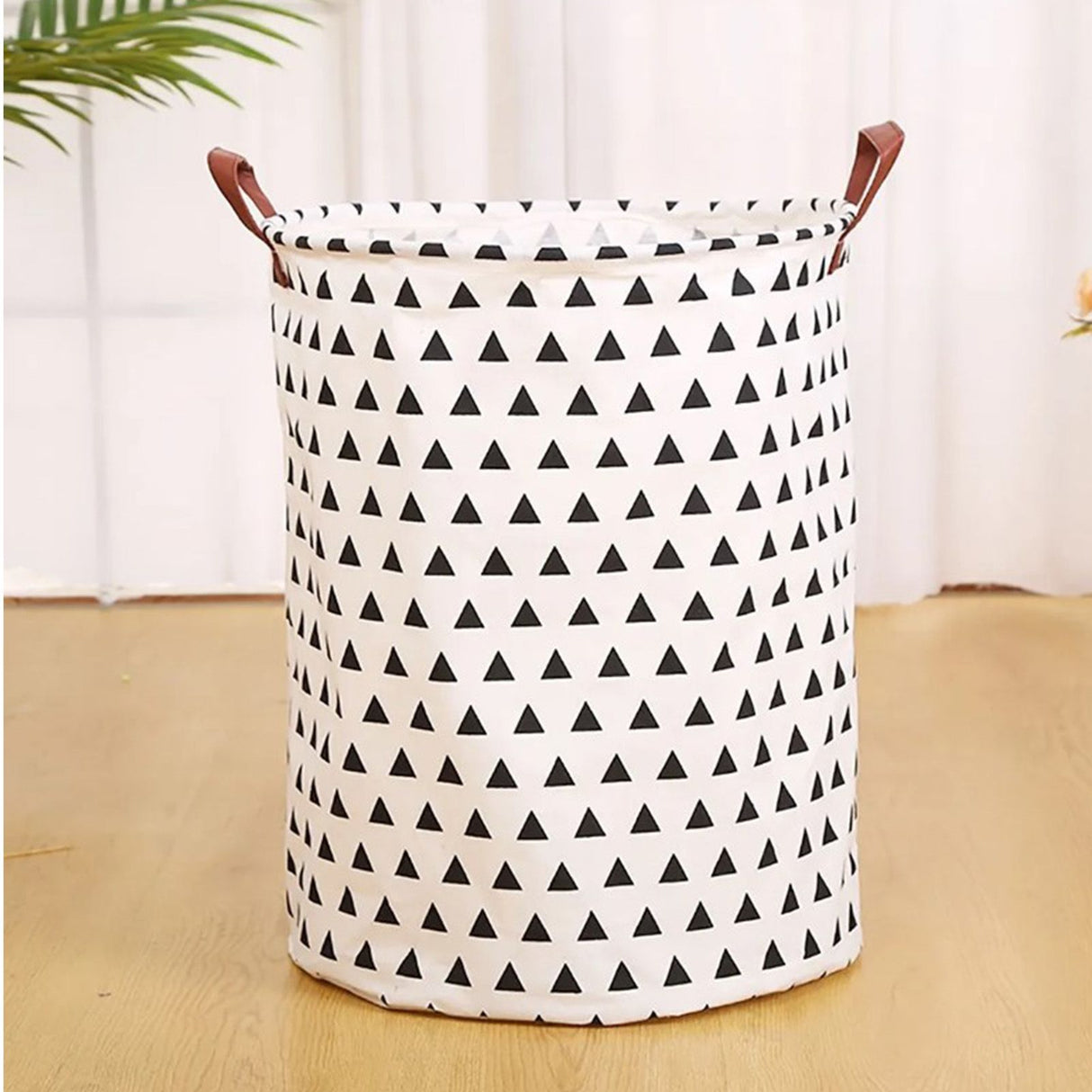 Laundry Basket Cotton Linen 40x40x50cm Dirty Clothes Hamper Storage Basket Waterproof Lining Bin