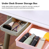 Under Desk Drawer Storage Box Security Punch Free Hidden Self Adhesive Pencil Tray Drawer for Stationery Makeup Pen S 22x11x3.5cm / 8.7x4.3x1.4in