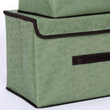 4 Pcs Non Woven Storage Box Case Dustproof Collapsible Two Large and Two Small for Household Home Light Green - Close-Up Angle
