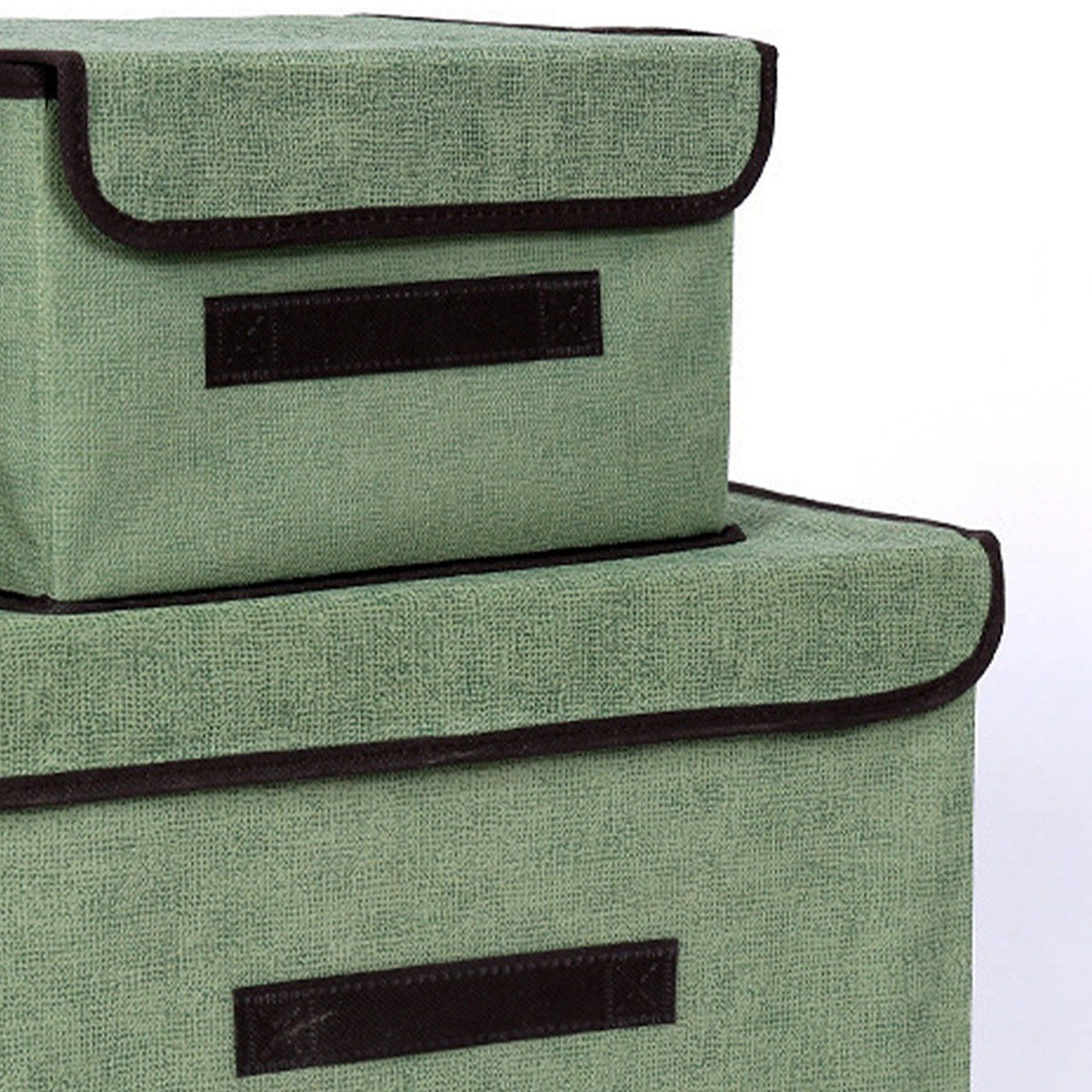 4 Pcs Non Woven Storage Box Case Dustproof Collapsible Two Large and Two Small for Household Home Light Green