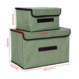 4 Pcs Non Woven Storage Box Case Dustproof Collapsible Two Large and Two Small for Household Home Light Green - Extra Image