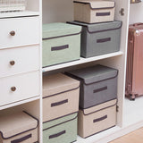 4 Pcs Non Woven Storage Box Case Dustproof Collapsible Two Large and Two Small for Household Home Light Green
