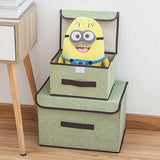 4 Pcs Non Woven Storage Box Case Dustproof Collapsible Two Large and Two Small for Household Home Light Green