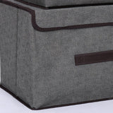 4 Pcs Non Woven Storage Box Case Dustproof Collapsible Two Large and Two Small for Household Home Grey