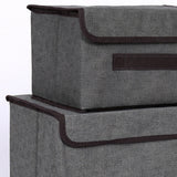 4 Pcs Non Woven Storage Box Case Dustproof Collapsible Two Large and Two Small for Household Home Grey - Extra Image