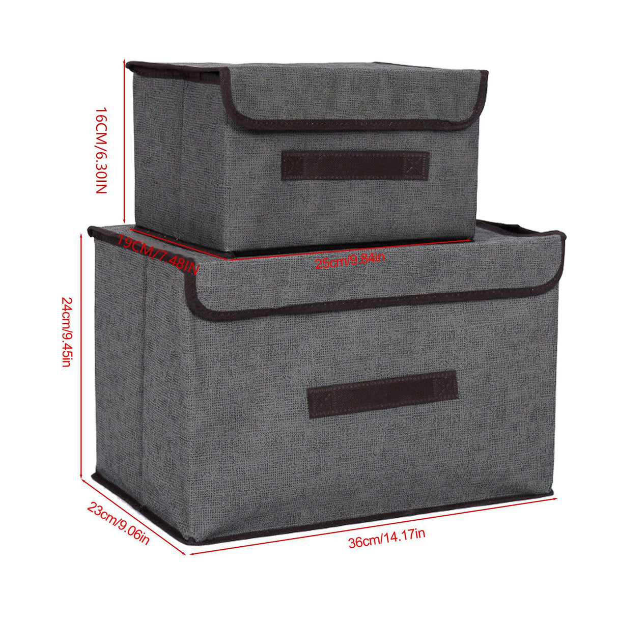 4 Pcs Non Woven Storage Box Case Dustproof Collapsible Two Large and Two Small for Household Home Grey