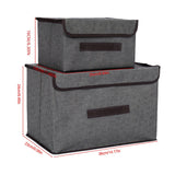 4 Pcs Non Woven Storage Box Case Dustproof Collapsible Two Large and Two Small for Household Home Grey