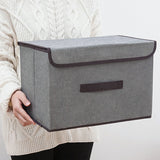 4 Pcs Non Woven Storage Box Case Dustproof Collapsible Two Large and Two Small for Household Home Grey
